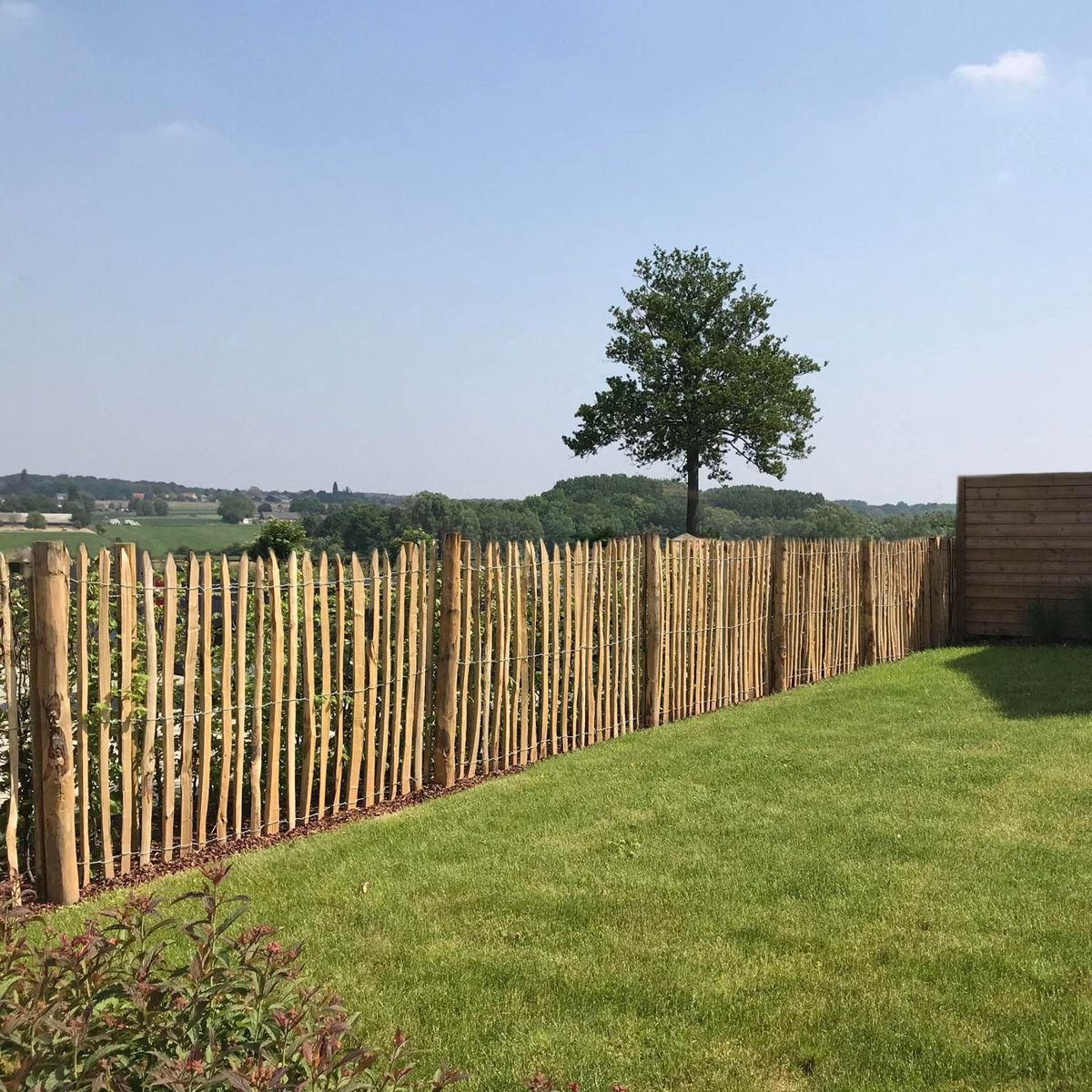 Houten kastanje-omheining